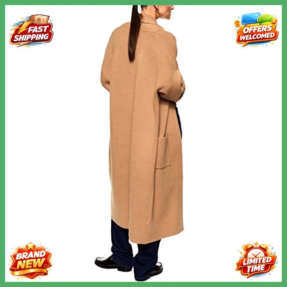 Oversized Long Sleeve Maxi Cardigan Open Front Knit Sweater Coat with Pockets - Picture 3 of 7